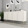 Hanah Home Lyon 80 Consola Crema y Oro 180x80x35cm